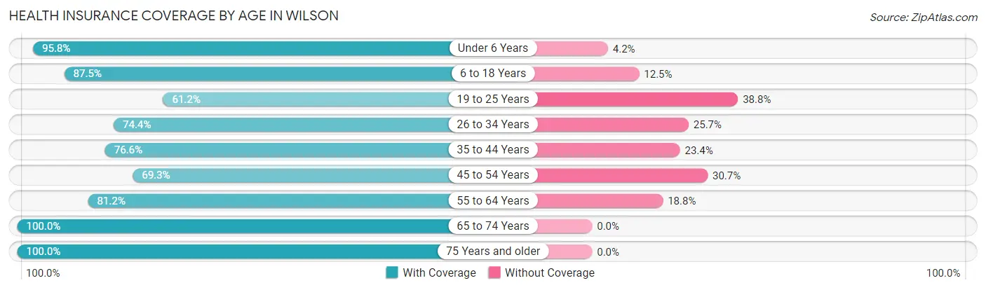 Health Insurance Coverage by Age in Wilson