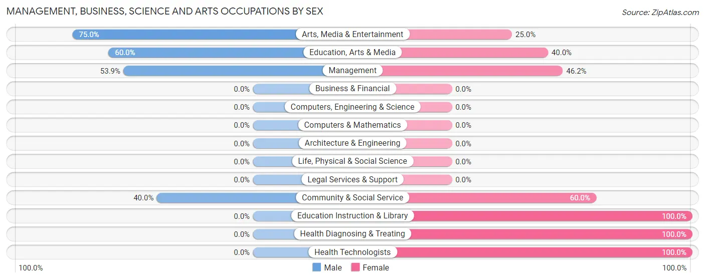 Management, Business, Science and Arts Occupations by Sex in Wright City
