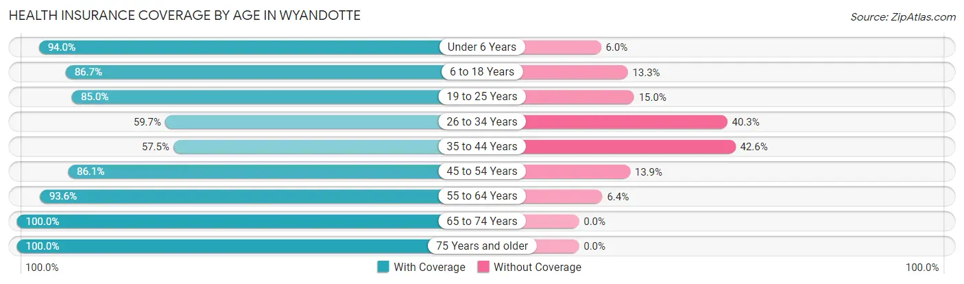 Health Insurance Coverage by Age in Wyandotte