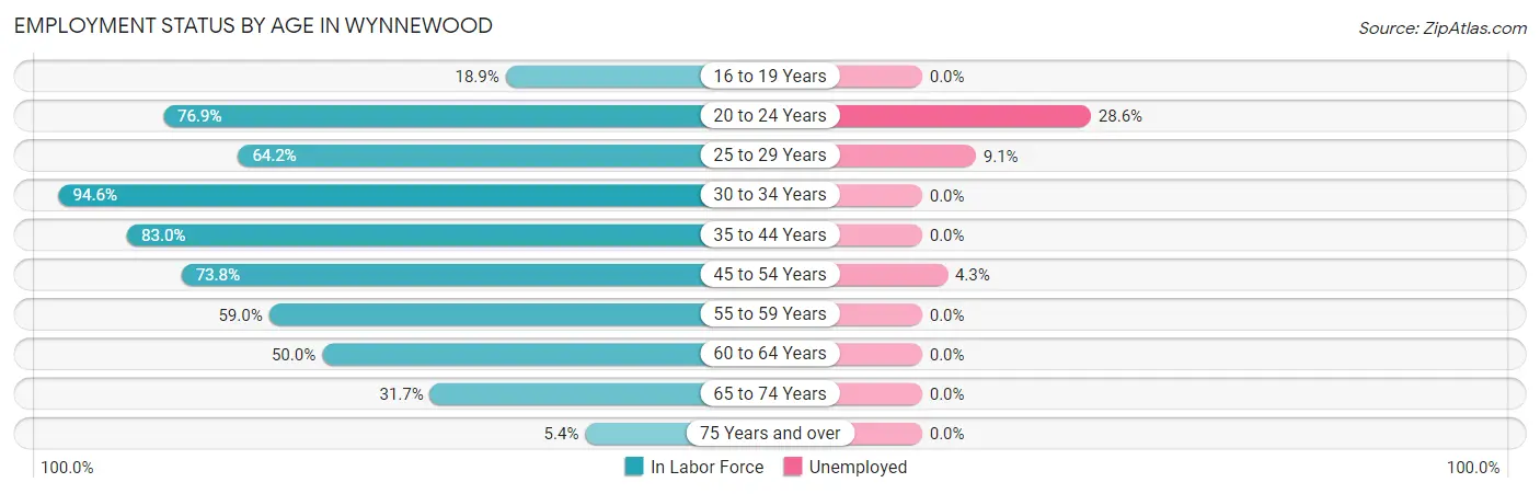 Employment Status by Age in Wynnewood