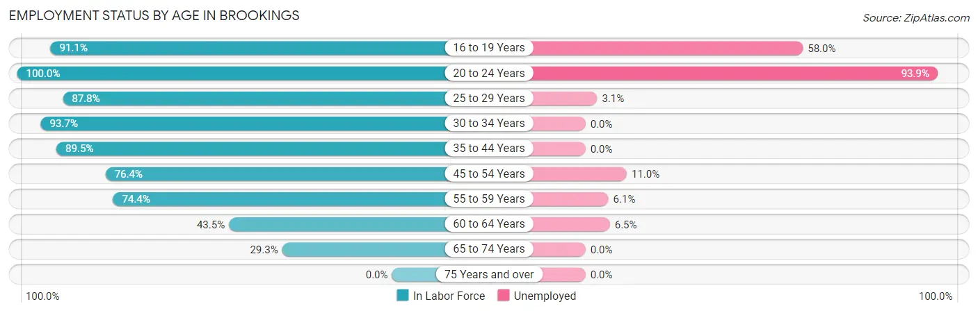 Employment Status by Age in Brookings