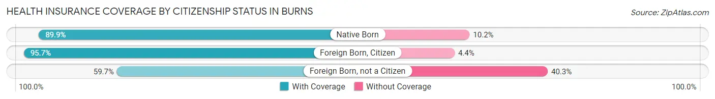 Health Insurance Coverage by Citizenship Status in Burns