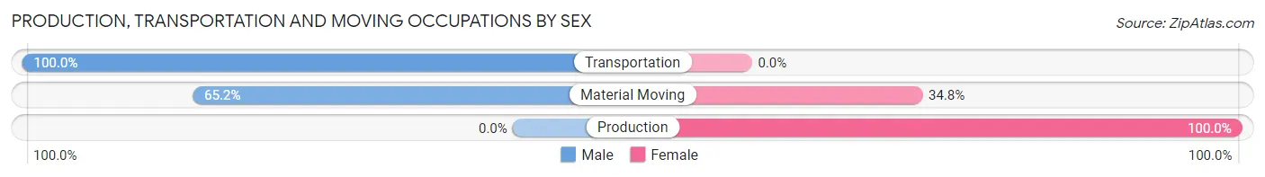 Production, Transportation and Moving Occupations by Sex in Cheshire
