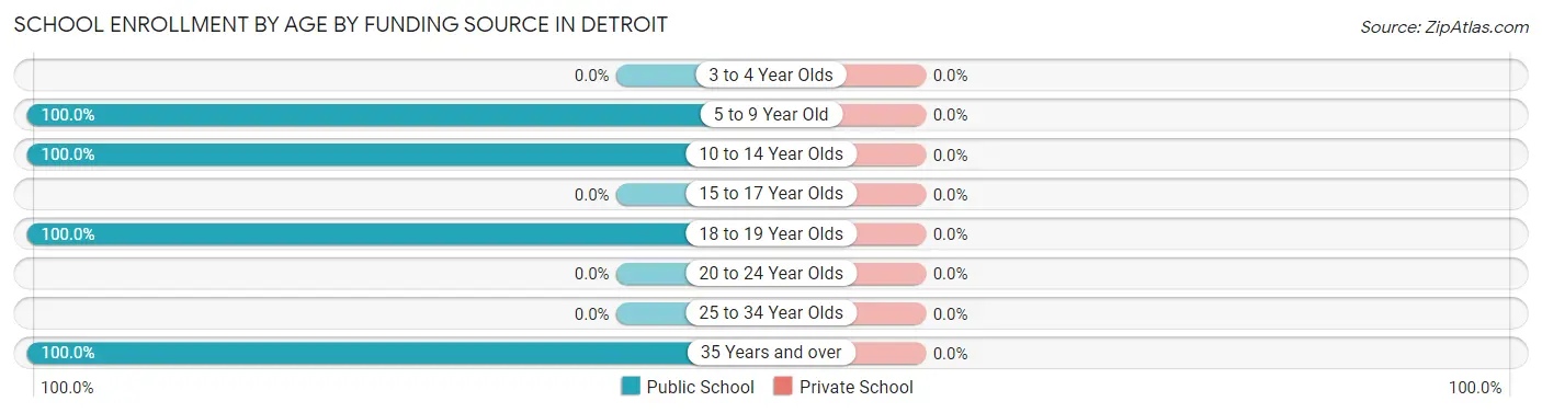 School Enrollment by Age by Funding Source in Detroit