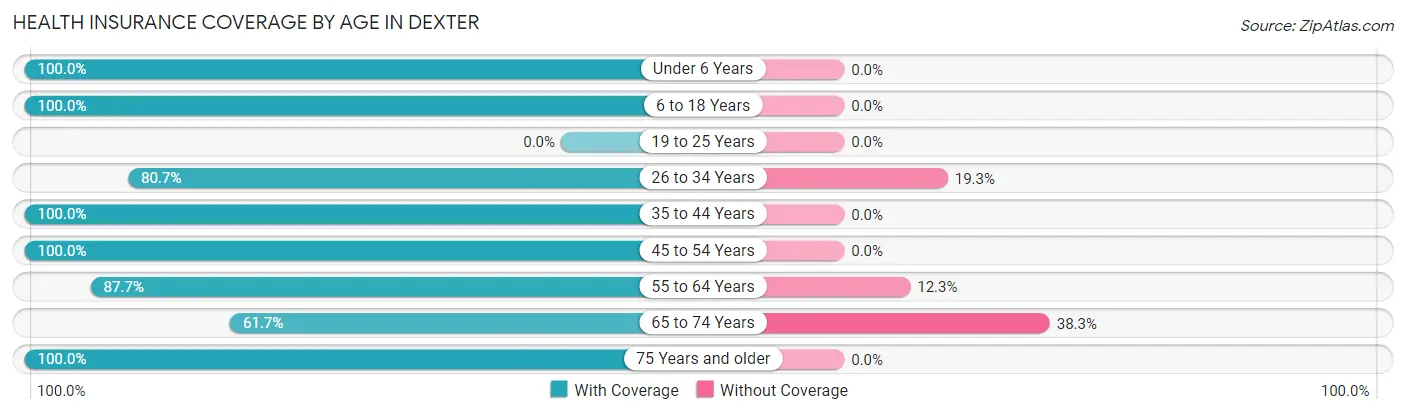 Health Insurance Coverage by Age in Dexter