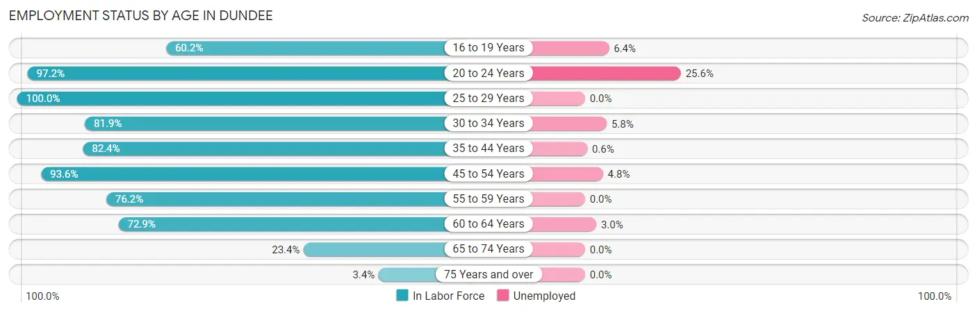 Employment Status by Age in Dundee