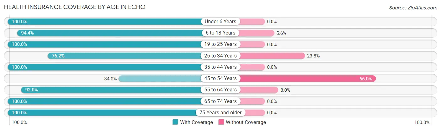 Health Insurance Coverage by Age in Echo