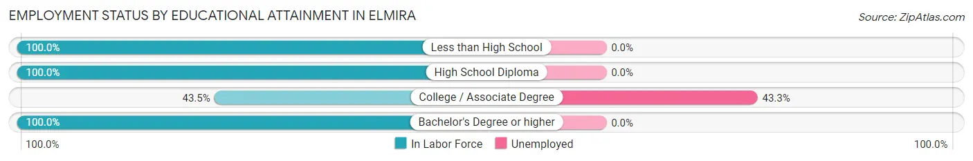 Employment Status by Educational Attainment in Elmira
