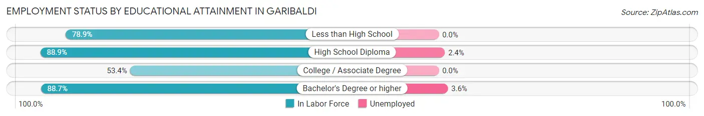 Employment Status by Educational Attainment in Garibaldi