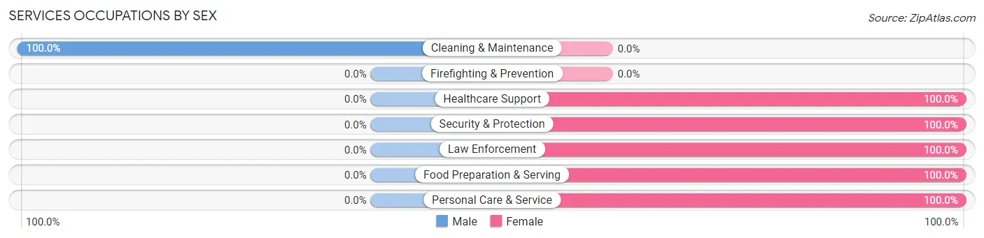 Services Occupations by Sex in Gates