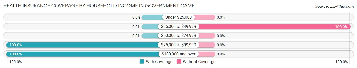 Health Insurance Coverage by Household Income in Government Camp