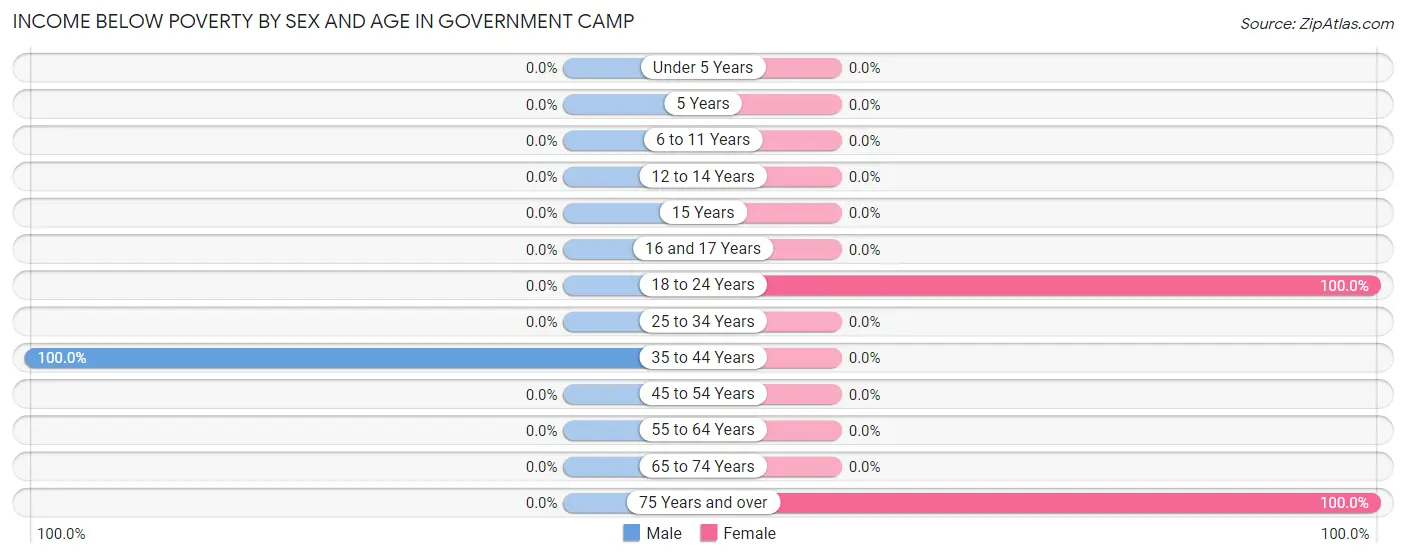 Income Below Poverty by Sex and Age in Government Camp