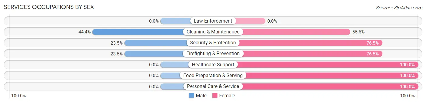 Services Occupations by Sex in Halsey