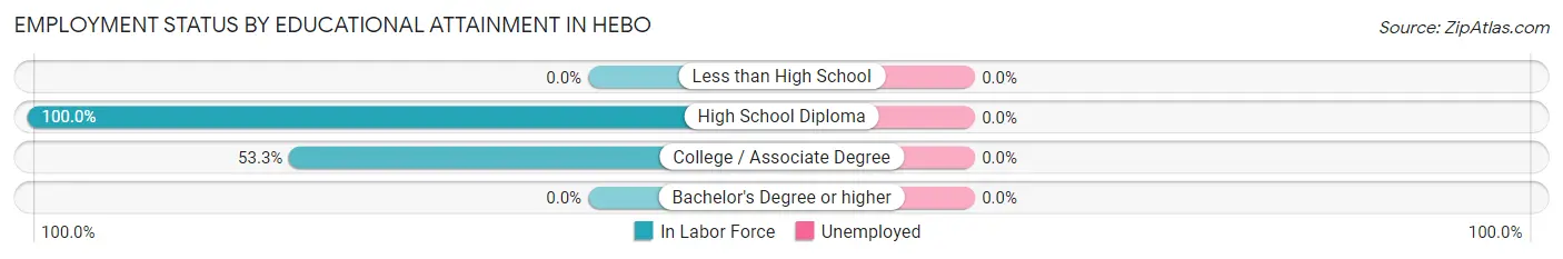 Employment Status by Educational Attainment in Hebo