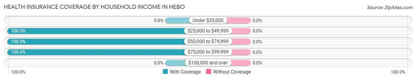Health Insurance Coverage by Household Income in Hebo