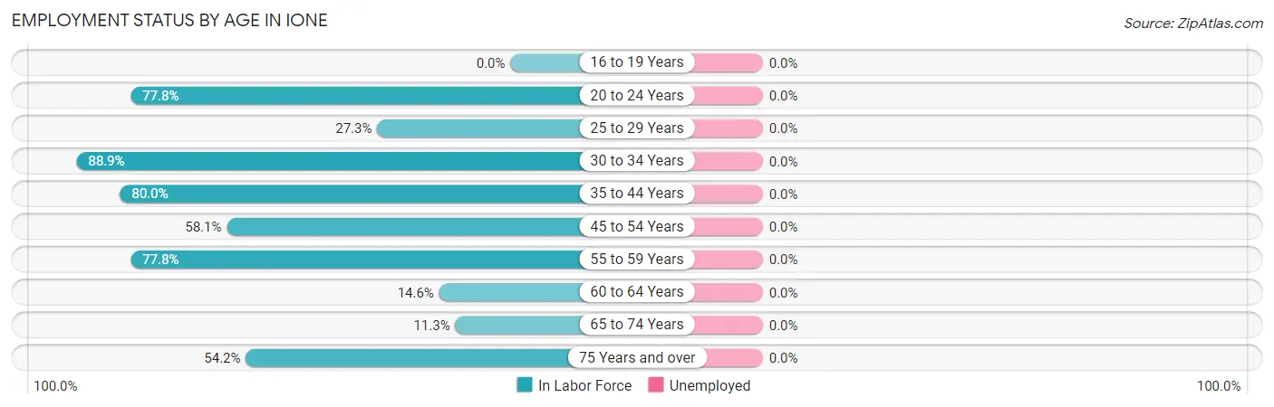 Employment Status by Age in Ione