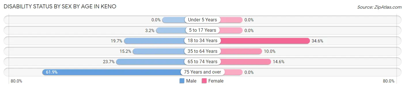 Disability Status by Sex by Age in Keno