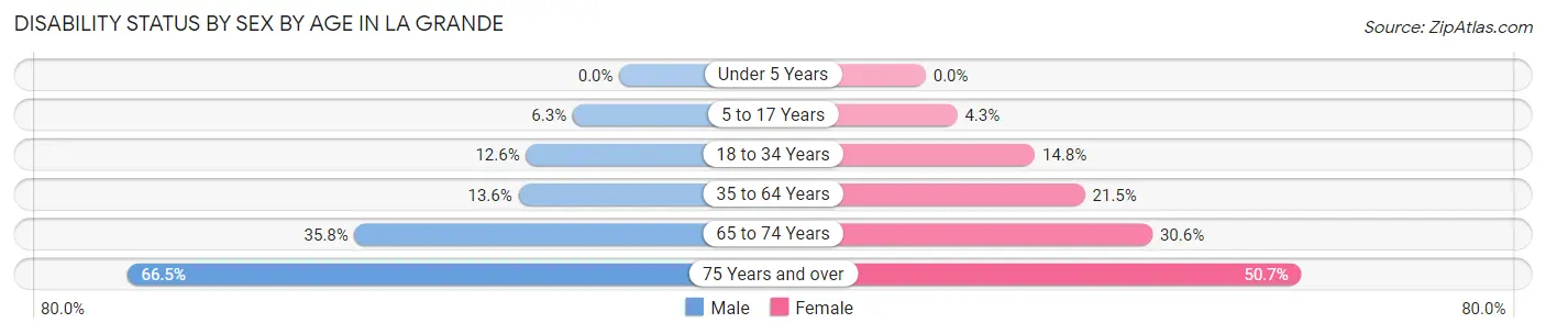 Disability Status by Sex by Age in La Grande