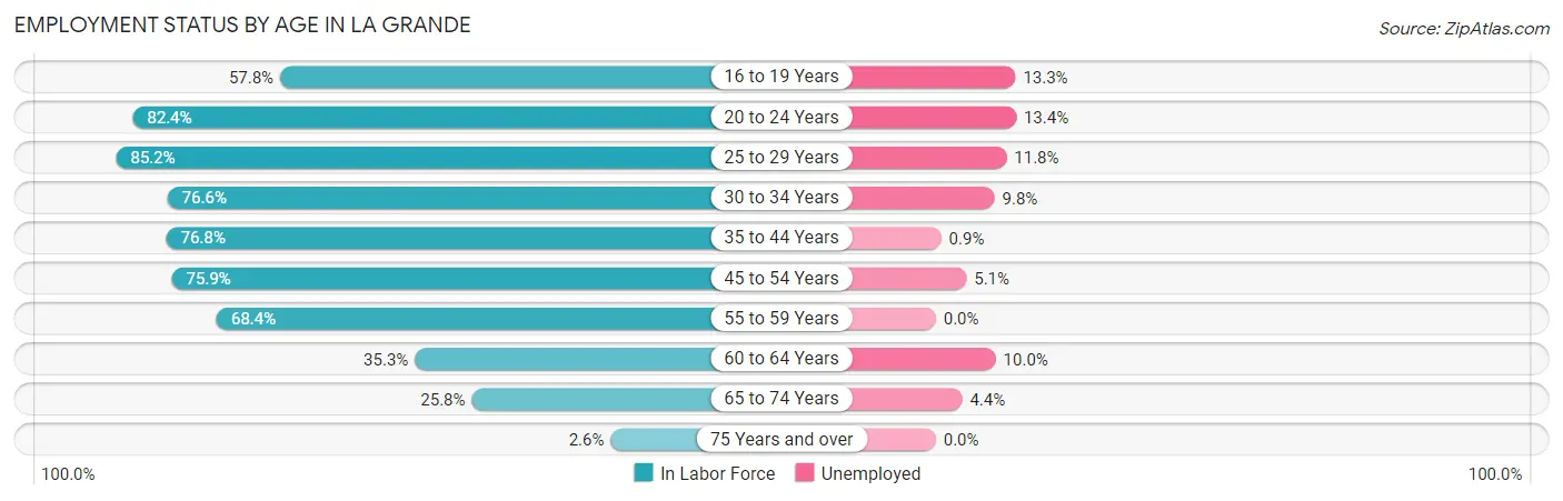 Employment Status by Age in La Grande
