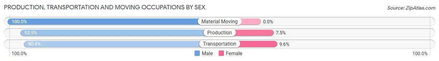 Production, Transportation and Moving Occupations by Sex in Lincoln City