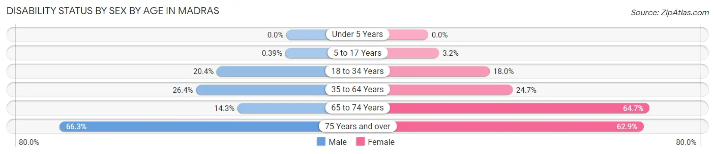 Disability Status by Sex by Age in Madras