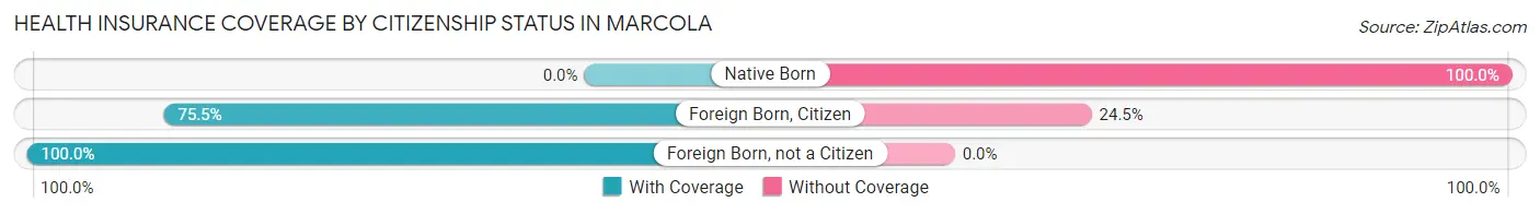 Health Insurance Coverage by Citizenship Status in Marcola