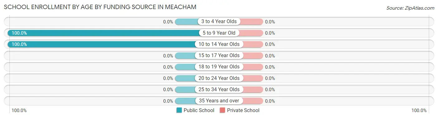 School Enrollment by Age by Funding Source in Meacham