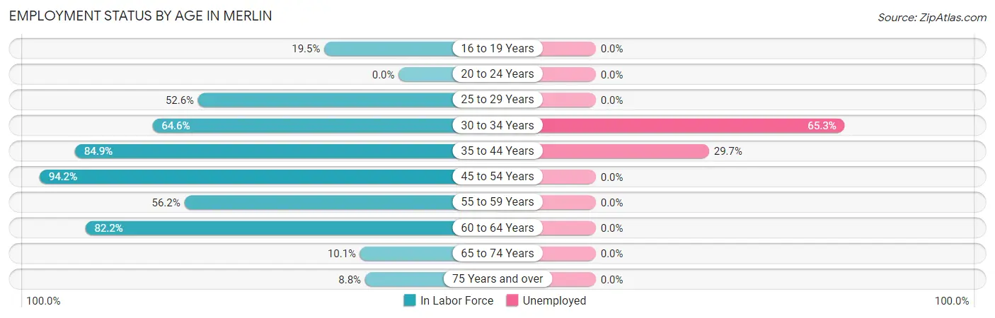 Employment Status by Age in Merlin