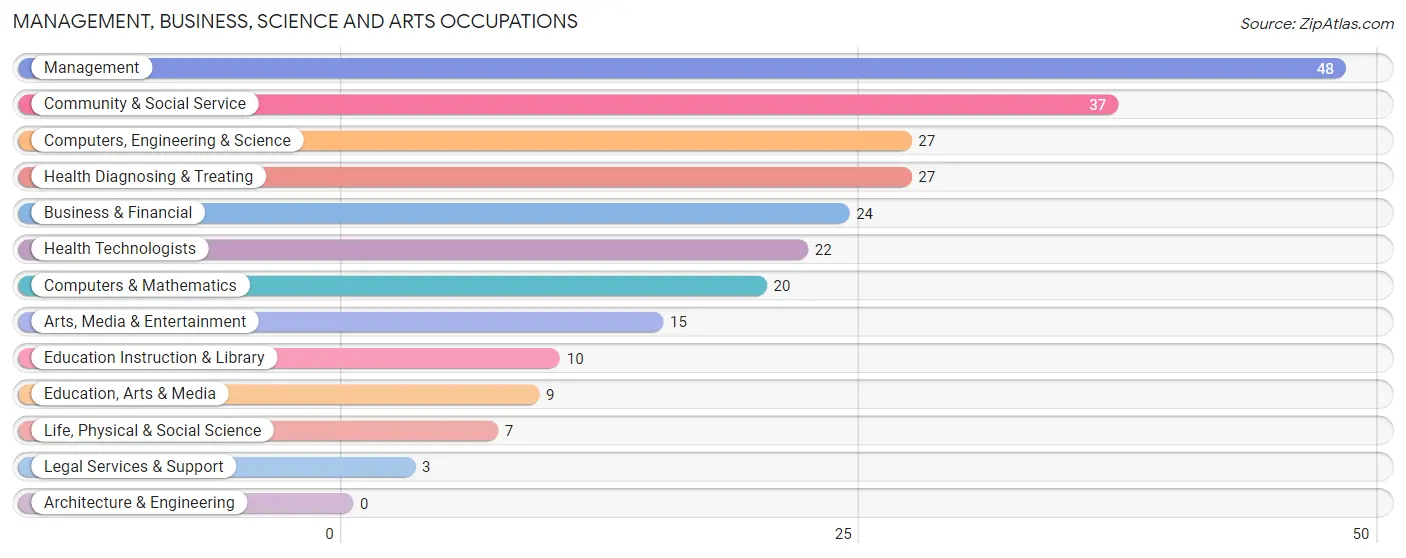 Management, Business, Science and Arts Occupations in Mill City