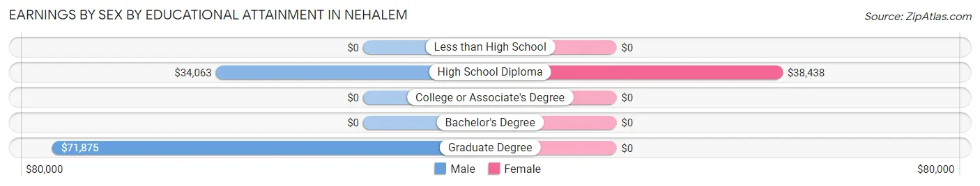 Earnings by Sex by Educational Attainment in Nehalem