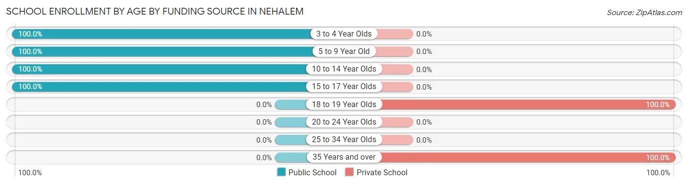 School Enrollment by Age by Funding Source in Nehalem