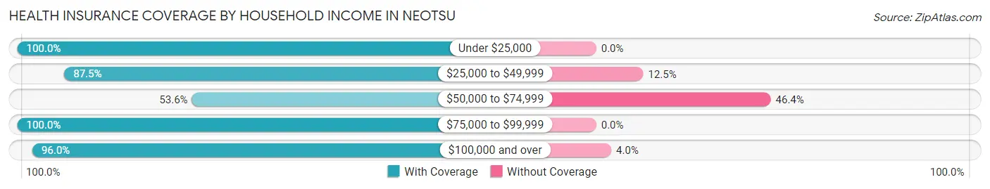 Health Insurance Coverage by Household Income in Neotsu