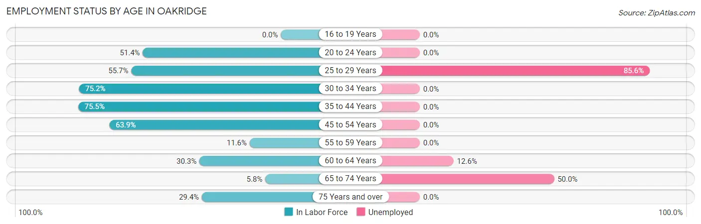Employment Status by Age in Oakridge