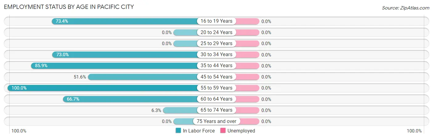 Employment Status by Age in Pacific City