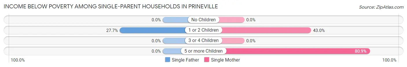 Income Below Poverty Among Single-Parent Households in Prineville