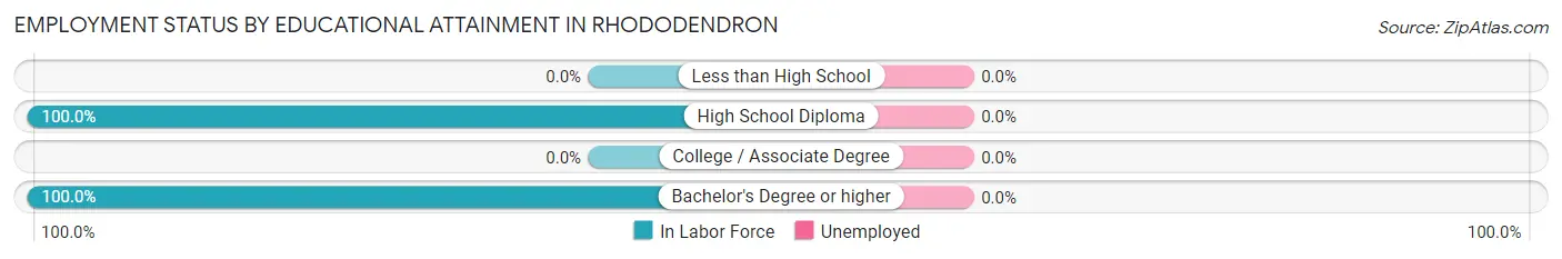 Employment Status by Educational Attainment in Rhododendron