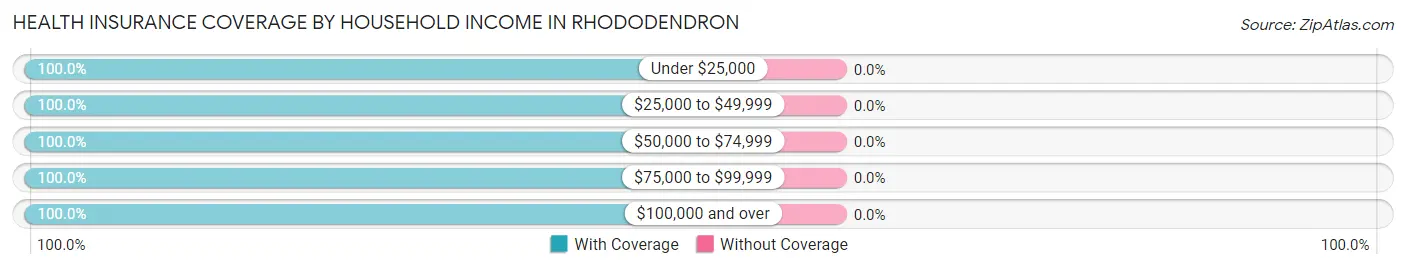 Health Insurance Coverage by Household Income in Rhododendron