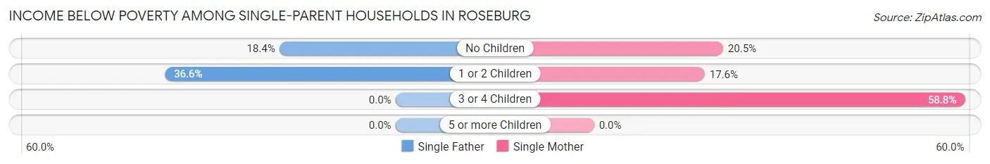 Income Below Poverty Among Single-Parent Households in Roseburg