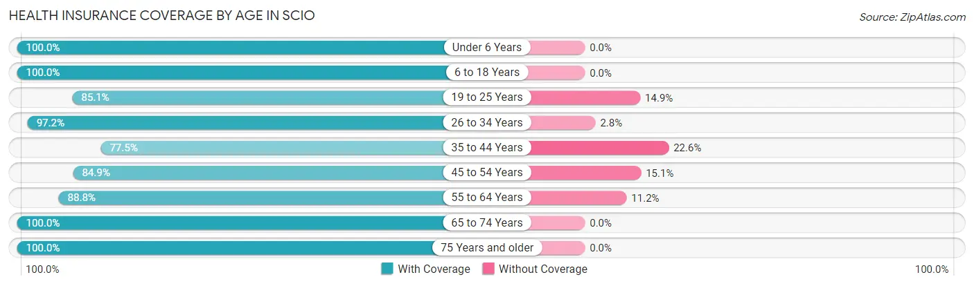 Health Insurance Coverage by Age in Scio