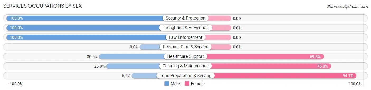 Services Occupations by Sex in Stanfield