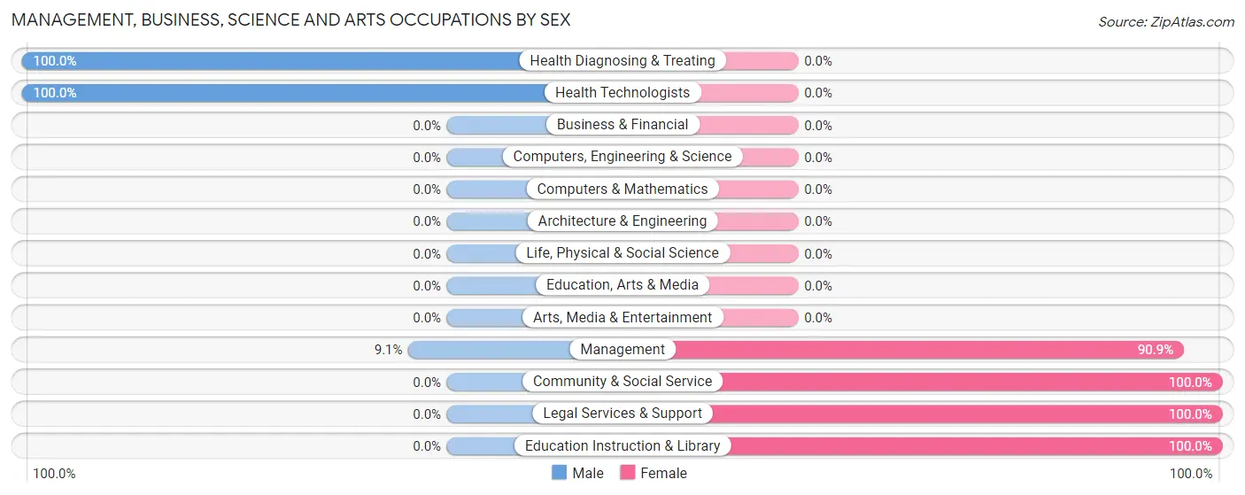 Management, Business, Science and Arts Occupations by Sex in Summerville