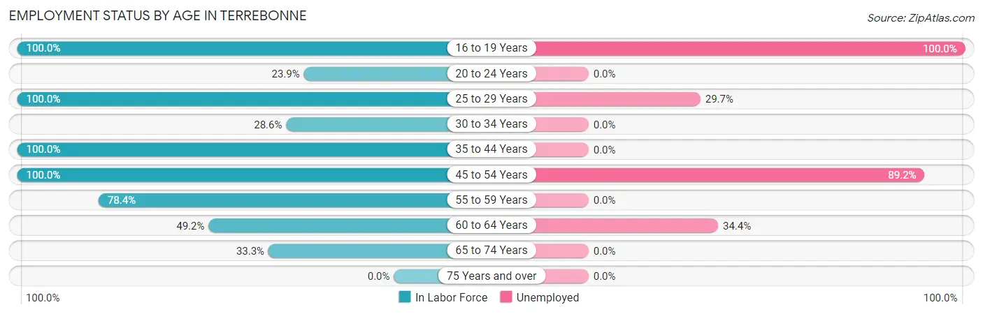 Employment Status by Age in Terrebonne