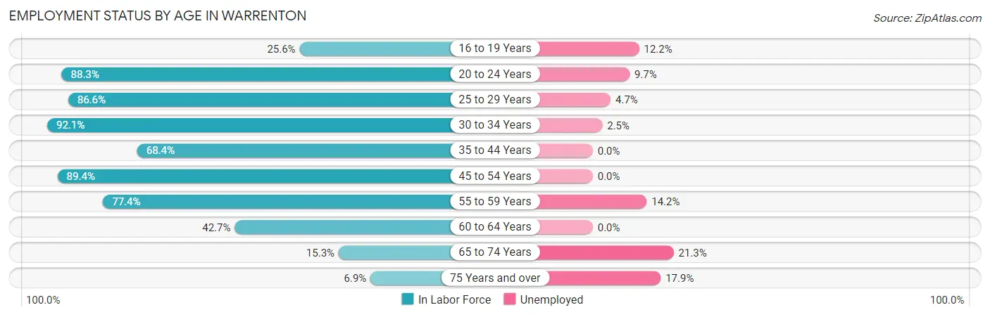 Employment Status by Age in Warrenton