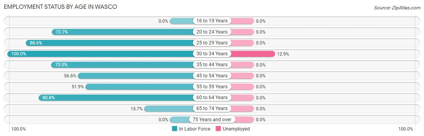 Employment Status by Age in Wasco