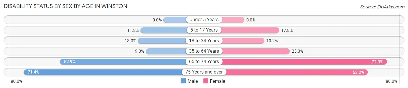 Disability Status by Sex by Age in Winston