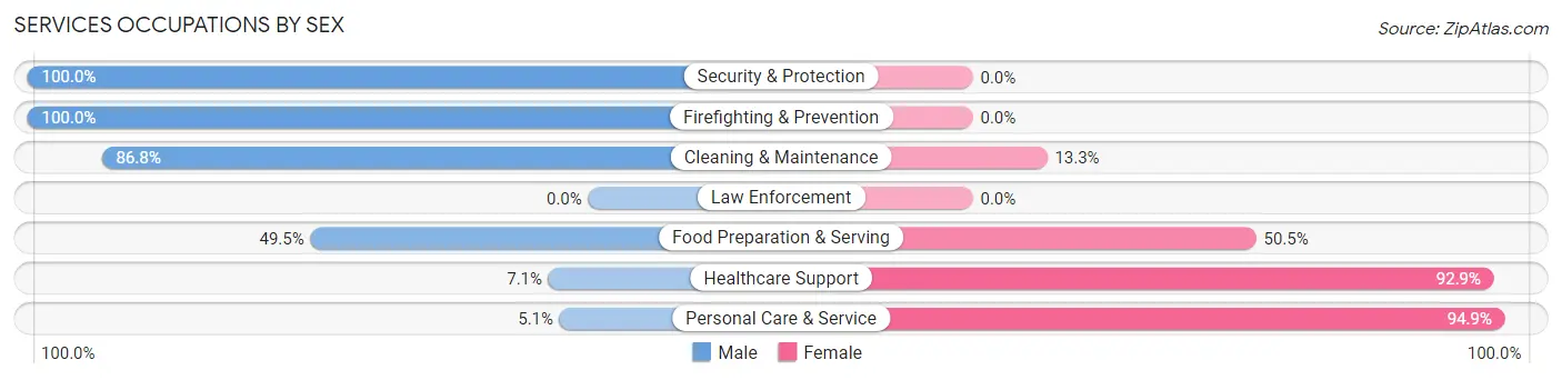 Services Occupations by Sex in Winston