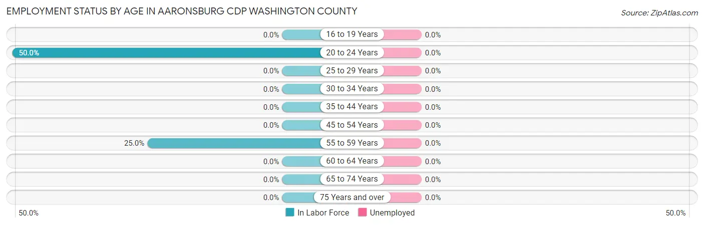Employment Status by Age in Aaronsburg CDP Washington County
