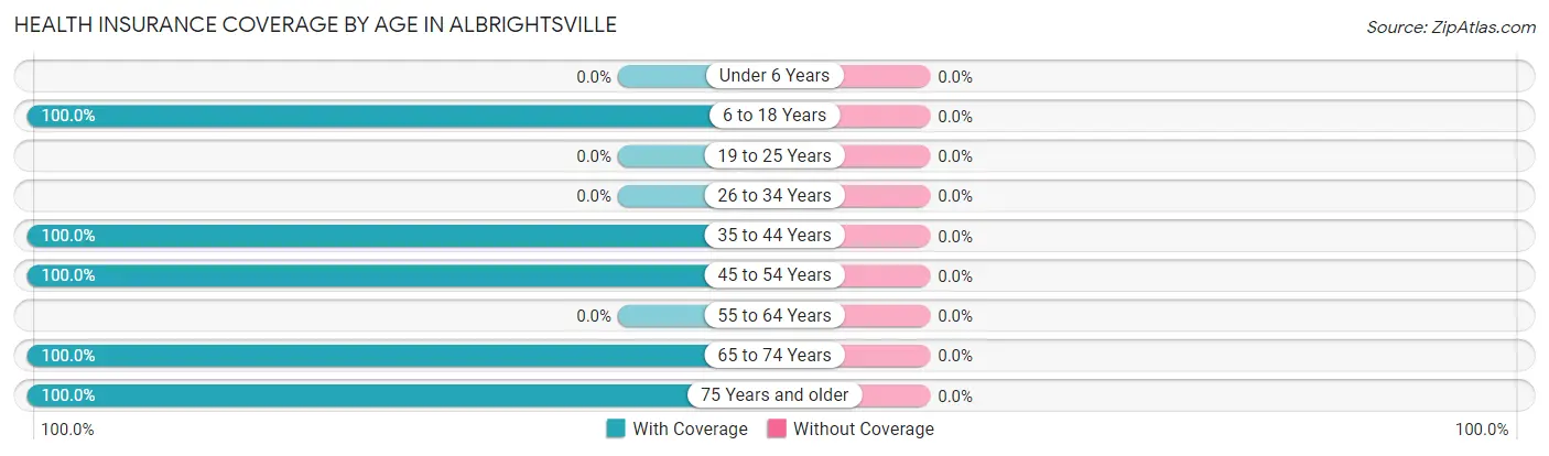 Health Insurance Coverage by Age in Albrightsville