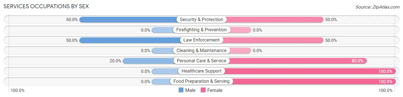 Services Occupations by Sex in Allenwood