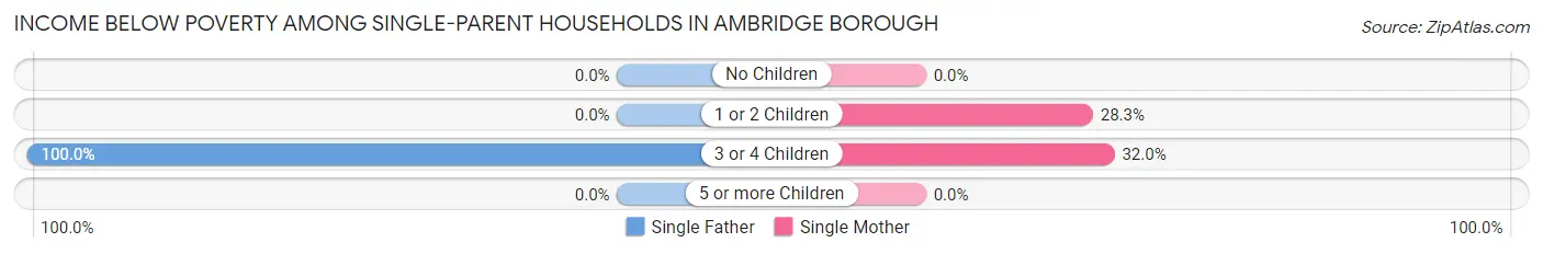 Income Below Poverty Among Single-Parent Households in Ambridge borough